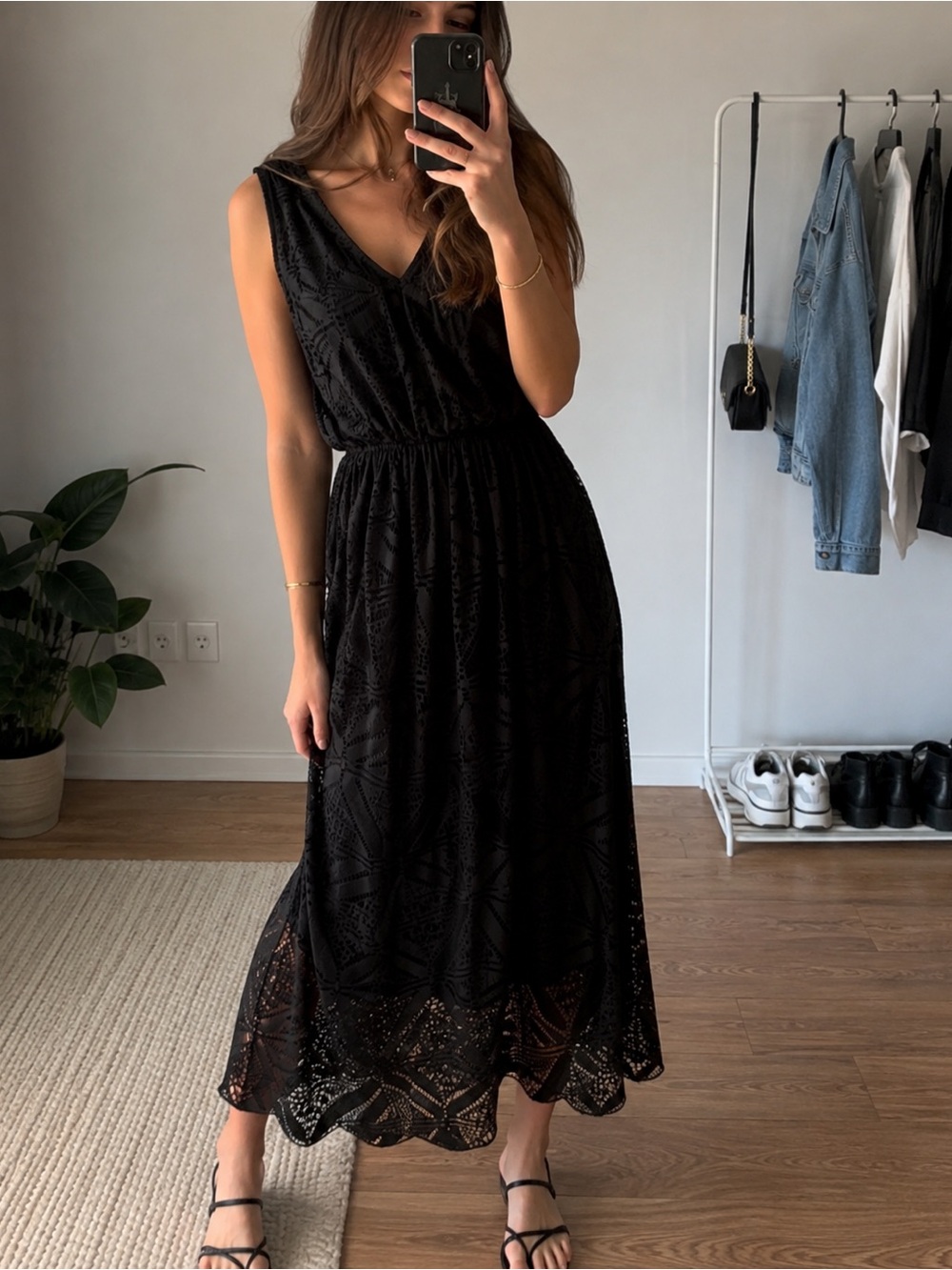 Style & Co. Black Lace Maxi Dress – Size Small